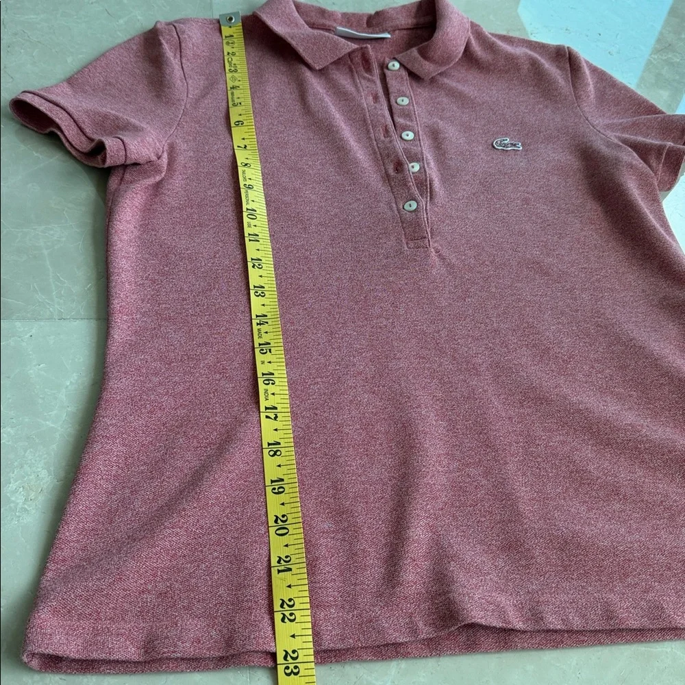 Lacoste Women's Button Down pink Polo Shirt  short sleeve Size 38 ( S) - Picture 8 of 13